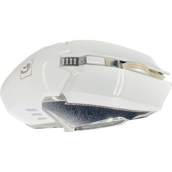 Mamba Wireless Mouse Gaming Computer White Silver Corded USB 5V DC Charging - Picture 1 of 8
